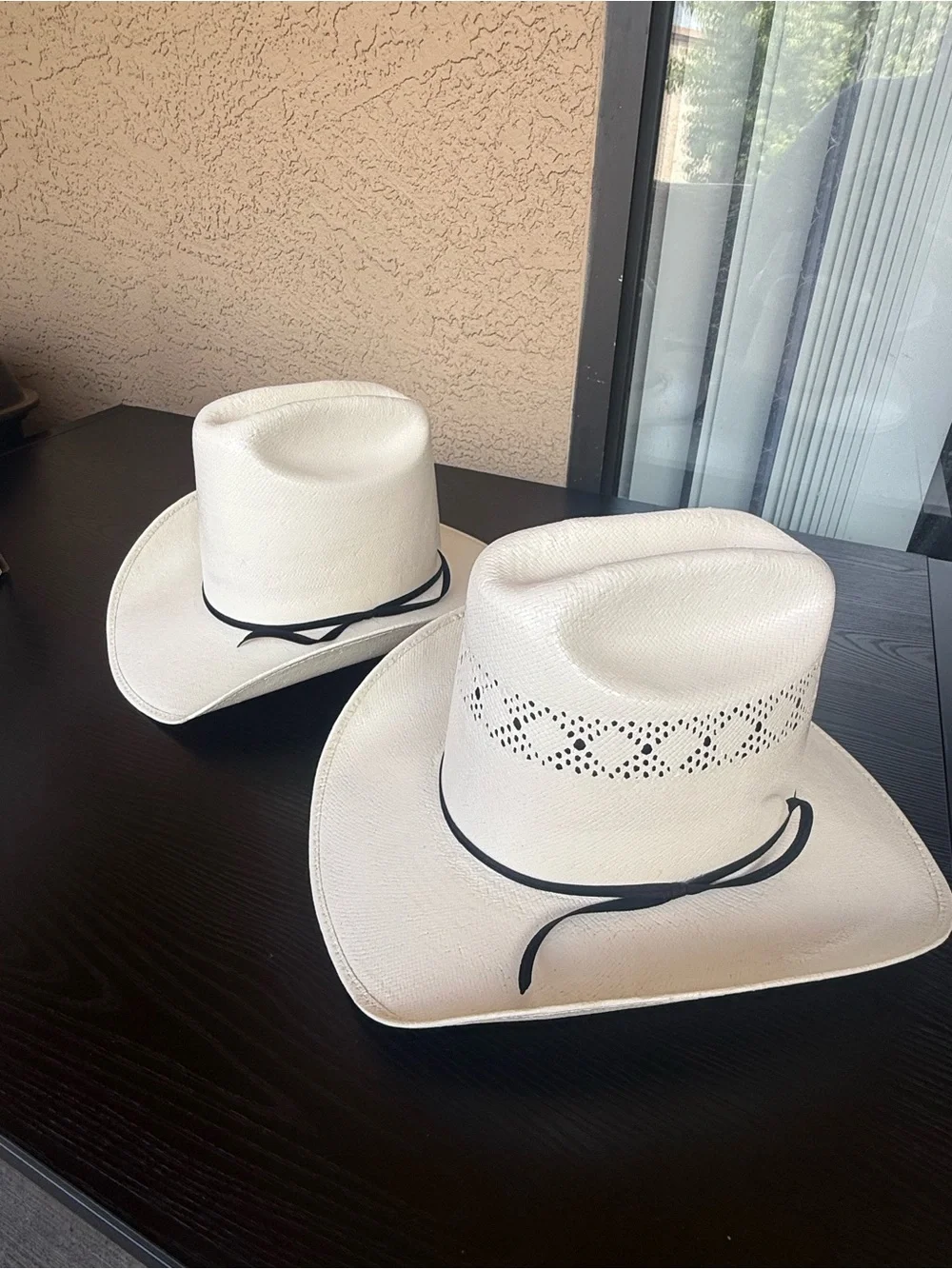 Valtierra- White Straw Western Hat with Black Band - Men Accessories- Set 2